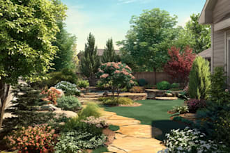 design home garden,pool,patio, villa landscape