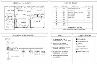 prepare professional electrical drawings for residential permits
