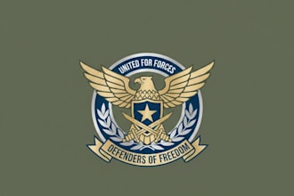 design a strong and professional military style logo for your brand