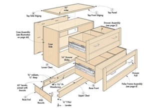 do a 3d woodworking 3d model 3d build of furniture and technical drawing