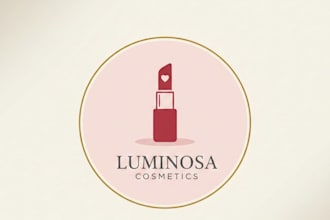 design a stylish and glamorous lipstick logo for your beauty brand