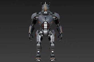 blender 3d sci fi character,mechanical creature,monster,robot model,glb humanoid