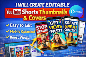 create editable youtube shorts thumbnails and covers in canva