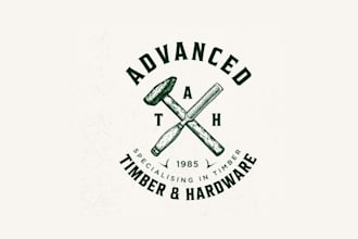 create greatest winning logo for advanced timber hardware