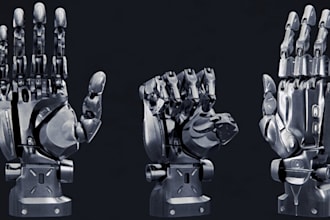 3d robotic hand design,futuristic robot arm,sci fi prosthetic limb,robotic asset