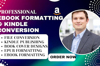 professionally ebook and  epub formatting, kindle conversion with cover design