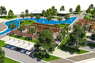 design a professional 3d rv park, campground, concept and off road park design