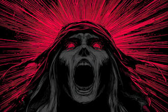 make a horror illustration, artwork, dark cover