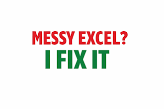 clean and organize messy excel and CSV files fast