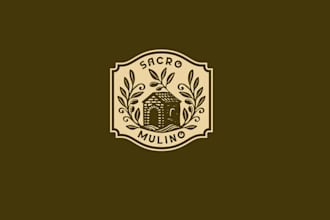 design sacred forest olive oil logo