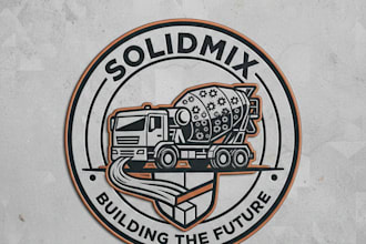 design a strong and professional concrete mixer logo for your brand