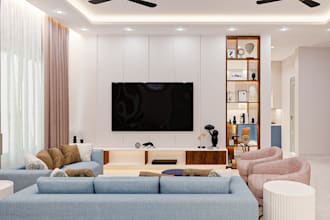 3d interior design of house, apartment realistic interior renders