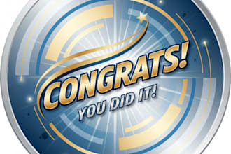 design a cheerful and celebratory congratulate logo for your brand or event