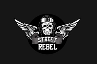 design glamorous motor brand logo for biker clothes