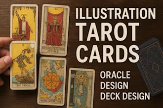 illustrate digital tarot card design oracle card online tarot art and mystic art