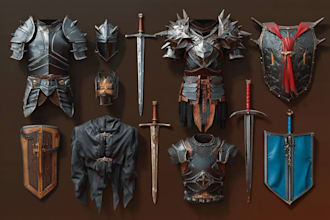 draw realistic medieval and fantasy weapons, armor and items
