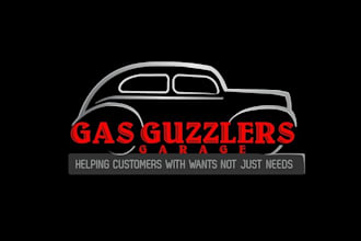 design automotive motivation logo for gas guzzler garage