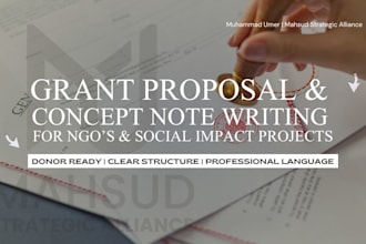 write a donor ready grant proposal or concept note for your ngo