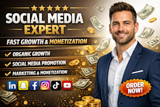 monetize and grow tiktok, snapchat, facebook, instagram organic followers