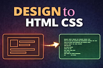 convert design to clean html css js responsive website
