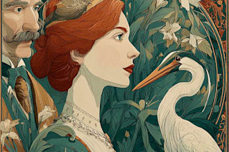 create illustrations in art nouveau style