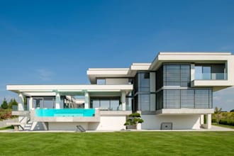 recreate modern villa exterior,interior home design, villa facade,highend render
