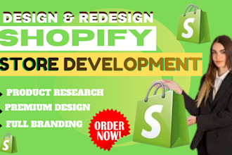 build shopify website, design or redesign shopify store, dropshipping store