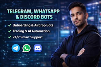 build an onboarding telegram bot whatsapp bot discord bot airdrop trading bot ai
