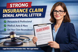 write a strong insurance claim denial appeal letter