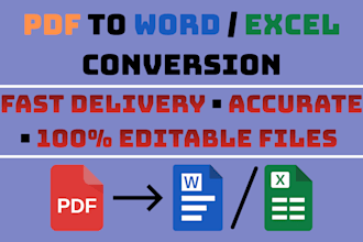 convert PDF to editable word or excel