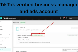 create agency verified tiktok business manager and ads account