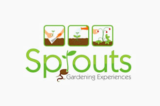 design educating kids food gardening logo