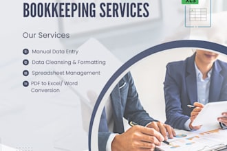 do accurate data entry and excel bookkeeping
