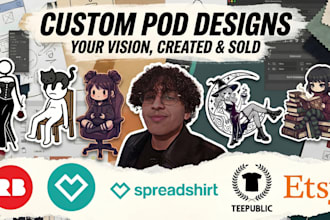 create bulk designs for etsy, redbubble and pod with SEO data