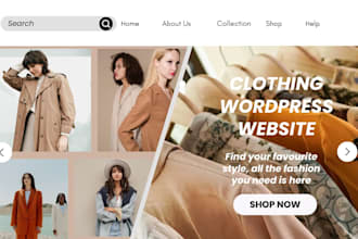 design clothing website, fashion website, beauty website on wordpress