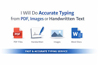 accurate typing from PDF, images or handwritten text