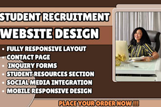 student recruitment website design, education agency website