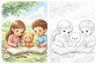 create an educational childrens coloring book for amazon KDP