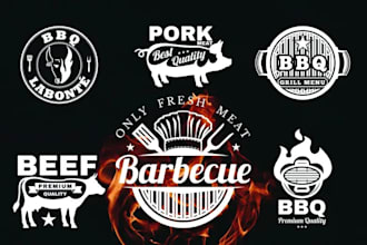 design custom food, BBQ, restaurants logo and coffee shop unique branding