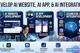 develop ai website, ai app, ai integration website and app