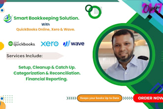 set up, clean up and bookkeeping in quickbooks online, xero and wave