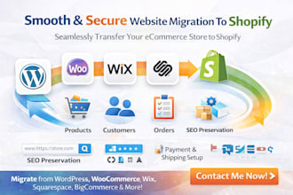 migrate shopify store to wordpress and wordpress to shopify wix to woocommerce
