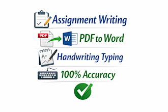 do assignment writing pdf to word and typing work