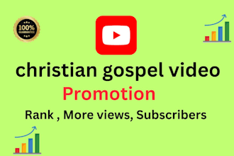 christian gospel youtube promotion specialist for real views