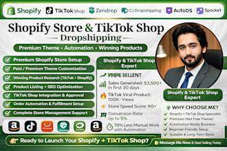 setup shopify store with tiktok shop dropshipping automation