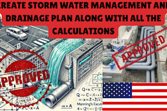 create storm water management and drainage plan along with all the calculations