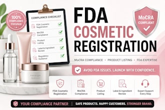 help you fda cosmetic registration, mocra compliance, and product listing