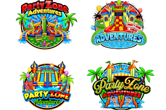 design a custom awesome bounce house logo for your business