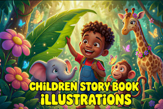 do children story book illustration and children book illustration for KDP