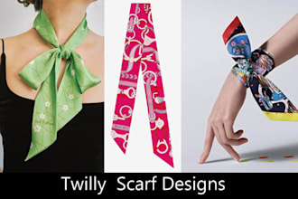 create unique twilly scarf pattern design for you